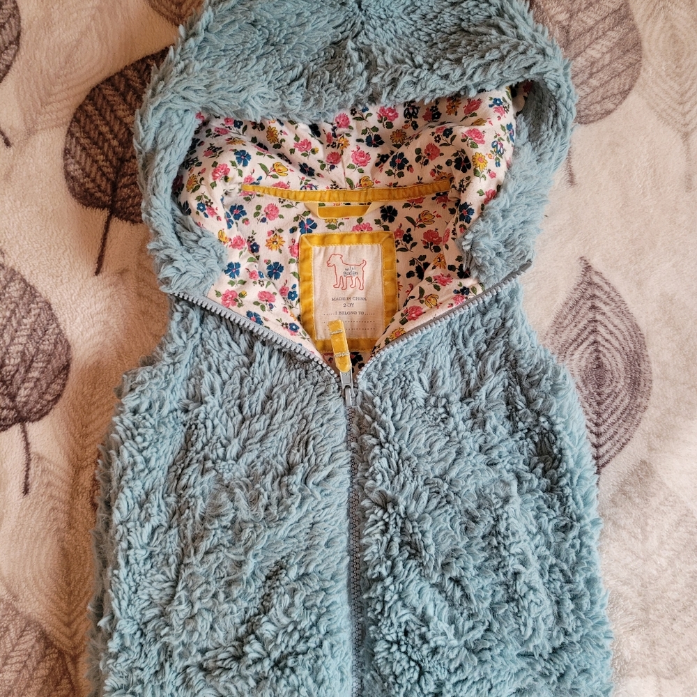 Mini Boden Hooded Vest, Size 2-3Y